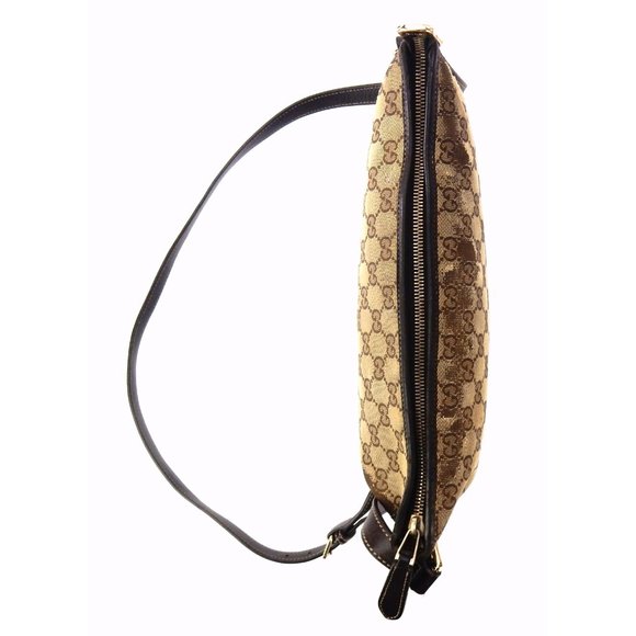 Gucci | Bags | Gucci Gg Monogram Canvas Leather Horsebit  GUCCI GG Monogram Canvas and Leather Shoulder Crossbody Hobo Bag Italy